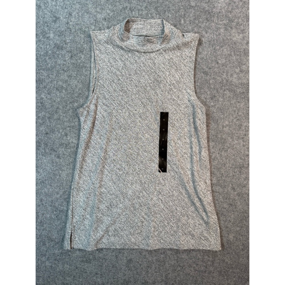 Banana Republic Luxespun Mock Neck‎ Sleeveless Top Heather Gray Medium